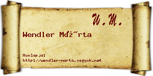 Wendler Márta névjegykártya