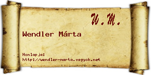 Wendler Márta névjegykártya